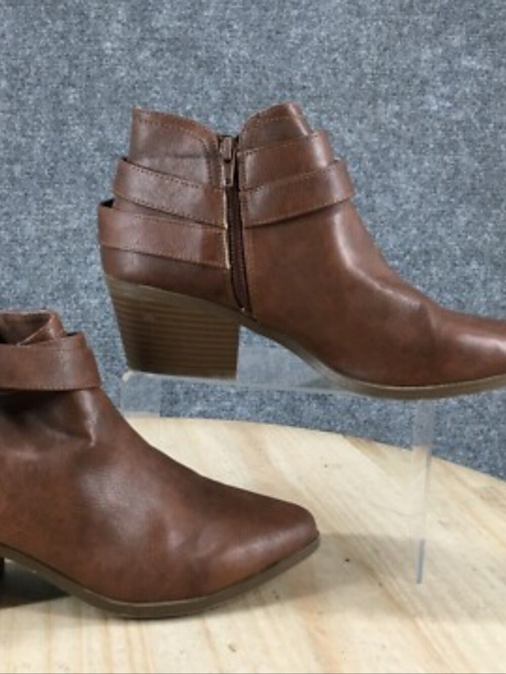 Charlotte Russe Brown Double-Strap Ankle Booties